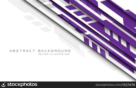 Abstract purple grey geometric futuristic cyber on white design modern technology background vector illustration.