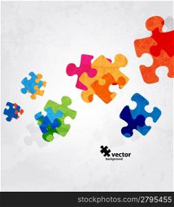 abstract puzzle shape colorful vector design