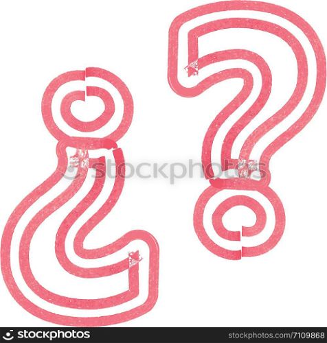 Abstract question mark Symbol made with red marker vector illustration