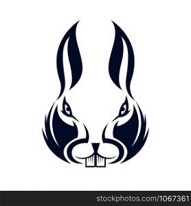 Abstract rabbit face logo template.