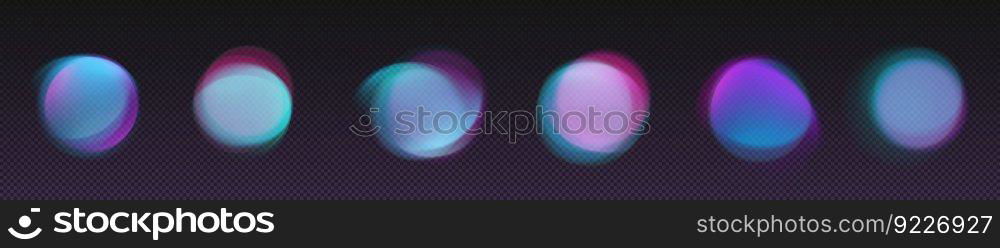 Abstract radial gradient blur in purple and blue vector. Aura glow round vibrant set. Isolated soft cyber dot neon trendy element. Holographic circular violet blurry dot stain frame technology design.. Abstract radial gradient blur in purple and blue