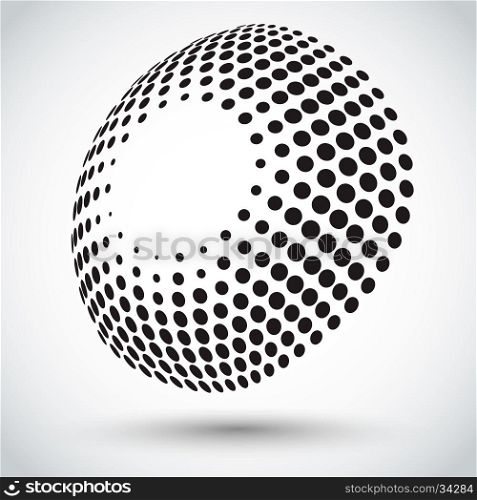 Abstract radial vector background. Dotted monochrome background. Abstract halftone backgrounds. Design element in vector.