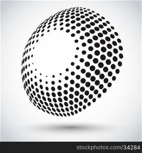 Abstract radial vector background. Dotted monochrome background. Abstract halftone backgrounds. Design element in vector.