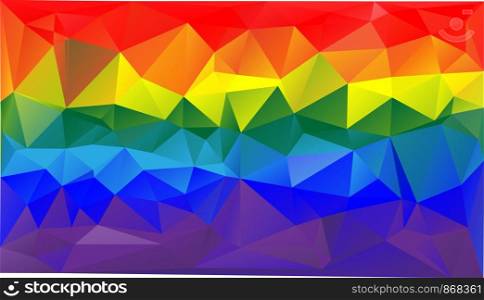 Abstract rainbow background consisting of colored triangles