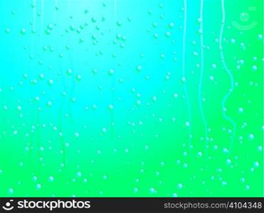 Abstract raindrop background with tracks of rain that has already raced down the pane