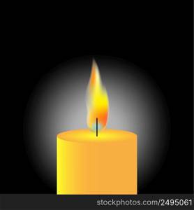 Abstract realistic candle black background. Space background. Fire flame. Vector illustration. stock image. EPS 10.. Abstract realistic candle black background. Space background. Fire flame. Vector illustration. stock image. 