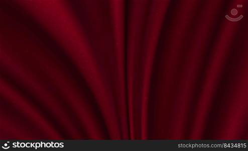 Abstract realistic red silky fabric crease background and texture. Luxury decoration elements design. Vector illustration
