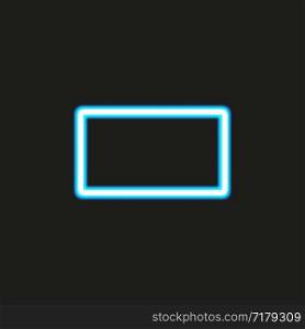 Abstract rectangle blue neon frame, vector illustration, isolated on black background.. Abstract rectangle blue neon frame, vector illustration, isolated on black background
