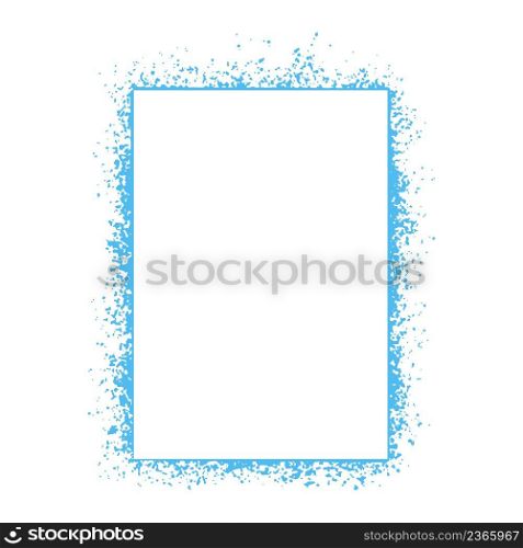 Abstract rectangular frame vector illustration. Empty template to fill. Geometric outline from paint stains and splashes isolated object. Abstract rectangular frame vector illustration