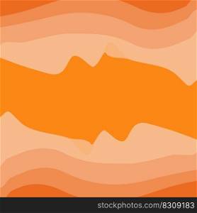 Abstract rectangular frame with top and bottom pattern of wavy lines in trendy autumn orange shades. Isolate. Template for lettering. Copyspace. Good for poster, banner, brochure or cards or web. EPS