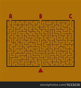 Abstract rectangular large maze. Game for kids and adults. Puzzle for children. Find the right way out. Labyrinth conundrum. Flat vector illustration.