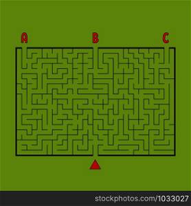 Abstract rectangular large maze. Game for kids and adults. Puzzle for children. Find the right way out. Labyrinth conundrum. Flat vector illustration.