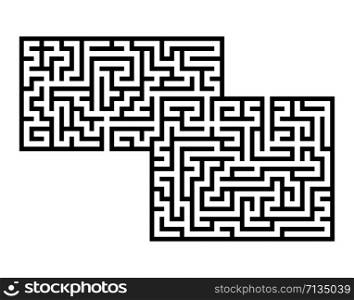 Abstract rectangular maze. Game for kids. Puzzle for children. Labyrinth conundrum. Flat vector illustration isolated on white background. With place for your image. Abstract rectangular maze. Game for kids. Puzzle for children. Labyrinth conundrum. Flat vector illustration isolated on white background. With place for your image.