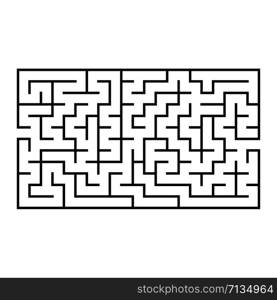 Abstract rectangular maze. Game for kids. Puzzle for children. One entrance, one exit. Labyrinth conundrum. Flat vector illustration isolated on white background.