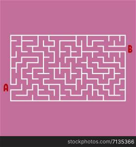 Abstract rectangular maze. Game for kids. Puzzle for children. One entrance, one exit. Labyrinth conundrum. Flat vector illustration isolated on white background.. Abstract rectangular maze. Game for kids. Puzzle for children. One entrance, one exit. Labyrinth conundrum. Flat vector illustration isolated on color background.