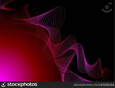 abstract red and black background with flowing lines with copy space