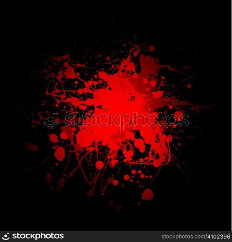 abstract red and black blood spot with ink splats