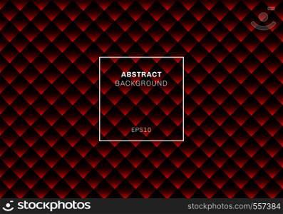 Abstract red and black geometric pattern background and texture. Squares or rhombus stripes seamless texture vivid color. Vector illustration