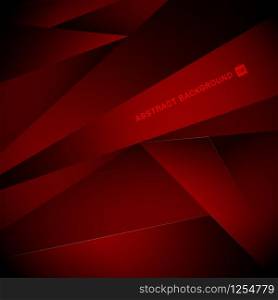 Abstract red and black gradient geometric triangle low polygon background texture. Vector illustration
