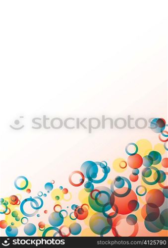 Abstract red and blue circular background with room for text