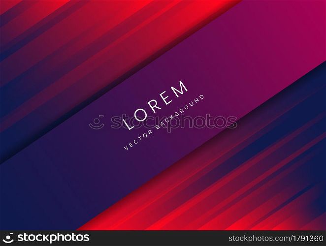 Abstract red and blue stripe diagonal lines light background. Vector illustration