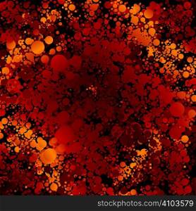 Abstract red and orange background made out of circles