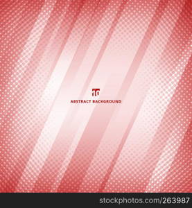 Abstract red and white color geometric technology with halftone background and texture. Vector illustration