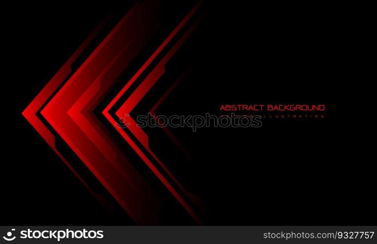 Abstract red arrow cyber direction geometric on black blank space design modern luxury technology futuristic creative background vector illustration.