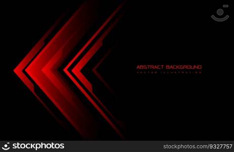 Abstract red arrow cyber direction geometric on black blank space design modern luxury technology futuristic creative background vector illustration.