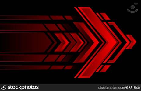 Abstract red arrow direction geometric design modern futuristic technology background vector	