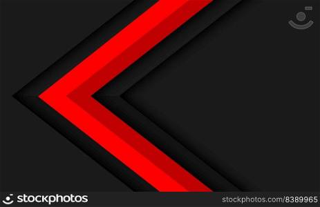 Abstract red arrow direction geometric on black with blank space design modern futuristic background vector illustration.