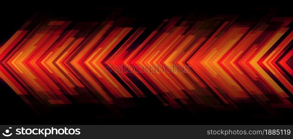 Abstract red arrow light power geometric direction design modern futuristic technology creative background vector illustration.