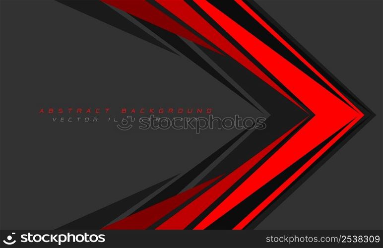 Abstract red arrow speed direction on grey design modern futuristic background vector illustration.