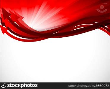 Abstract red background with arrows