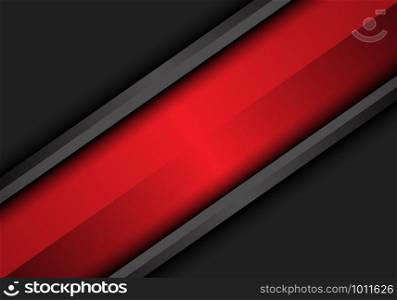 Abstract red banner slash on dark grey metallic design modern futuristic background vector illustration.