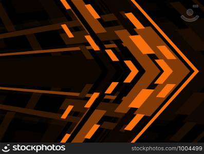 Abstract red black arrow geometric direction on black blank space design modern futuristic technology background vector illustration.