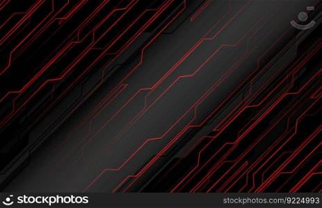 Abstract red black cyber geometric dynamic on white with blank space futuristic design modern technology background vector	