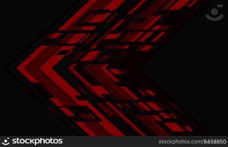 Abstract red black geometric arrow direction design modern futuristic technology background vector illustration.