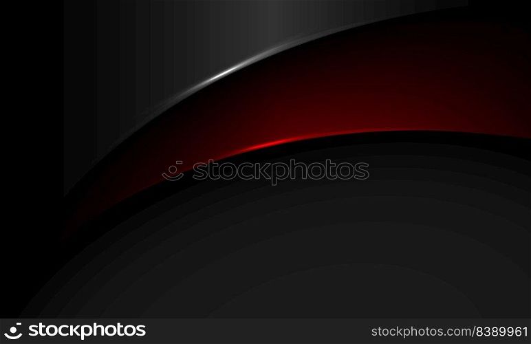 Abstract red black metal curve overlap shadow with blank space design modern futuristic luxury background vector illustration.