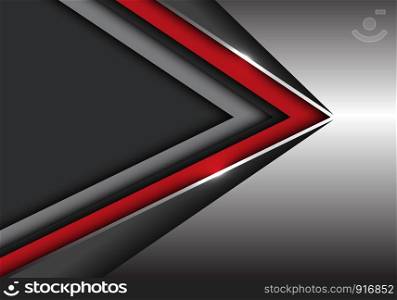 Abstract red black speed direction on silver with dark grey blank space design modern futuristic background vector illustration.