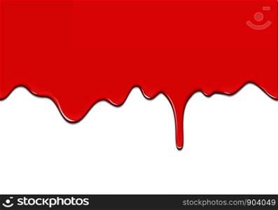 Abstract red blood flowing on white background vector illustration.