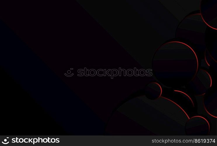 Abstract Red Circle on black background technology Vector Illustration