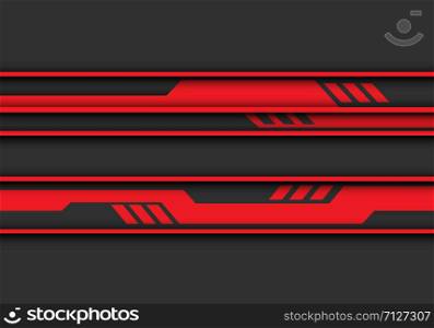 Abstract red circuit banner on grey design modern futuristic technology background vector illustration.