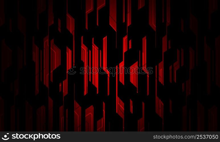 Abstract red circuit line technology on grey design modern futuristic background vector illustration.