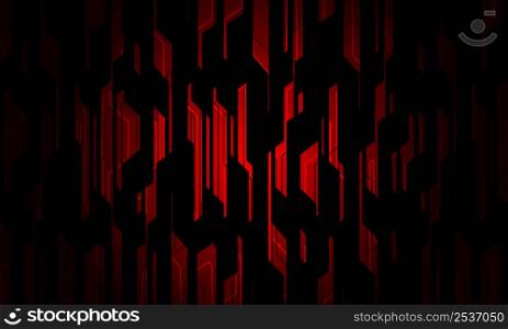 Abstract red circuit line technology on grey design modern futuristic background vector illustration.