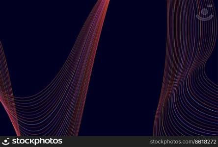 Abstract Red Color technology Line wave background Vector Illustration
