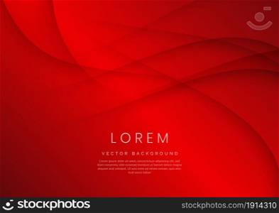 Abstract red curve template background with space for text. You can use for ad, poster, template, business presentation. Vector illustration