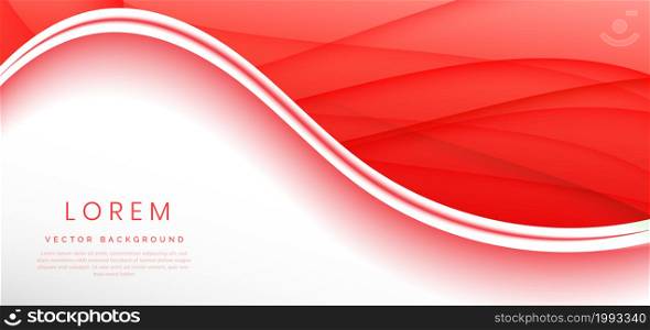 Abstract red curved and wave on white background. You can use for ad, poster, template, business presentation. Vector illustration
