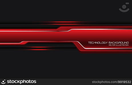 Abstract red cyber label silver line on grey design modern technology futuristic background vector illustration.