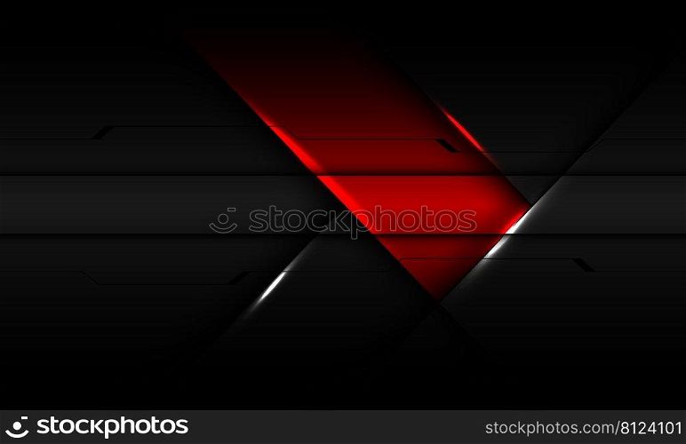 Abstract red dark arrow metallic cyber direction geometric design for creative modern technology futuristic background vector 